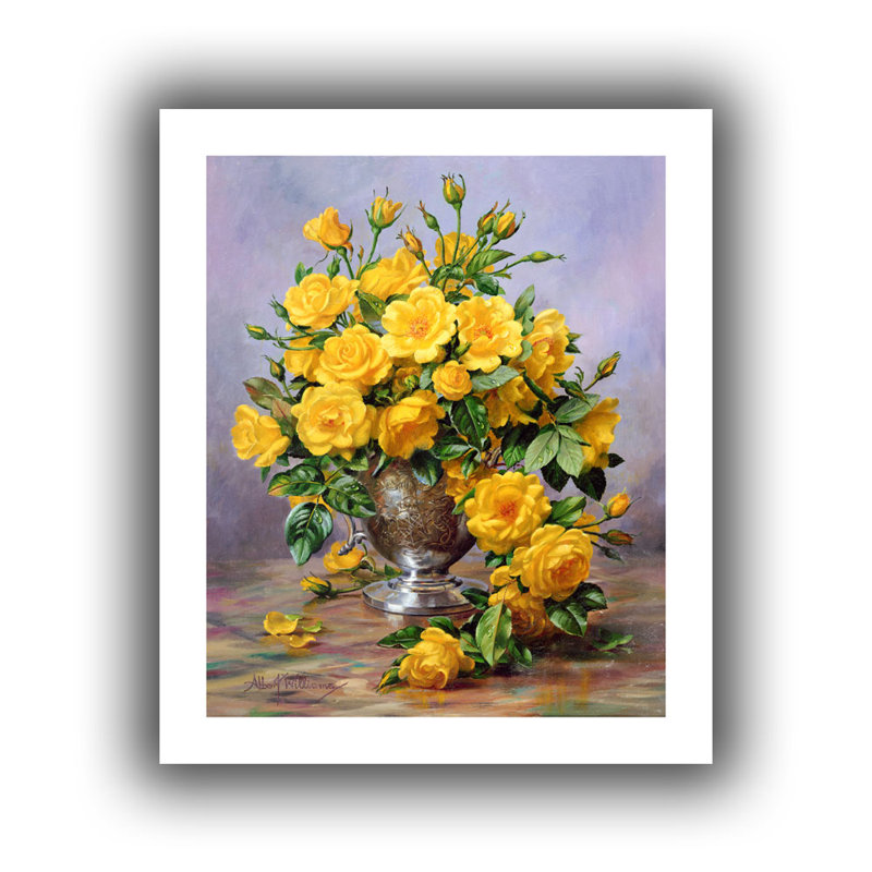 Artwall Roses In A Silver Vase By Albert Williams Painting Print