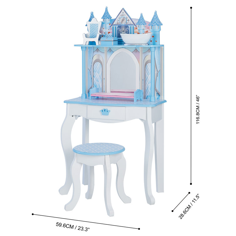 frozen vanity with stool