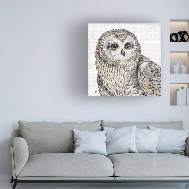 Global GalleryDaphne Brissonnet Beautiful Owls II Giclee Stretched Canvas Artwork 24 x 24 