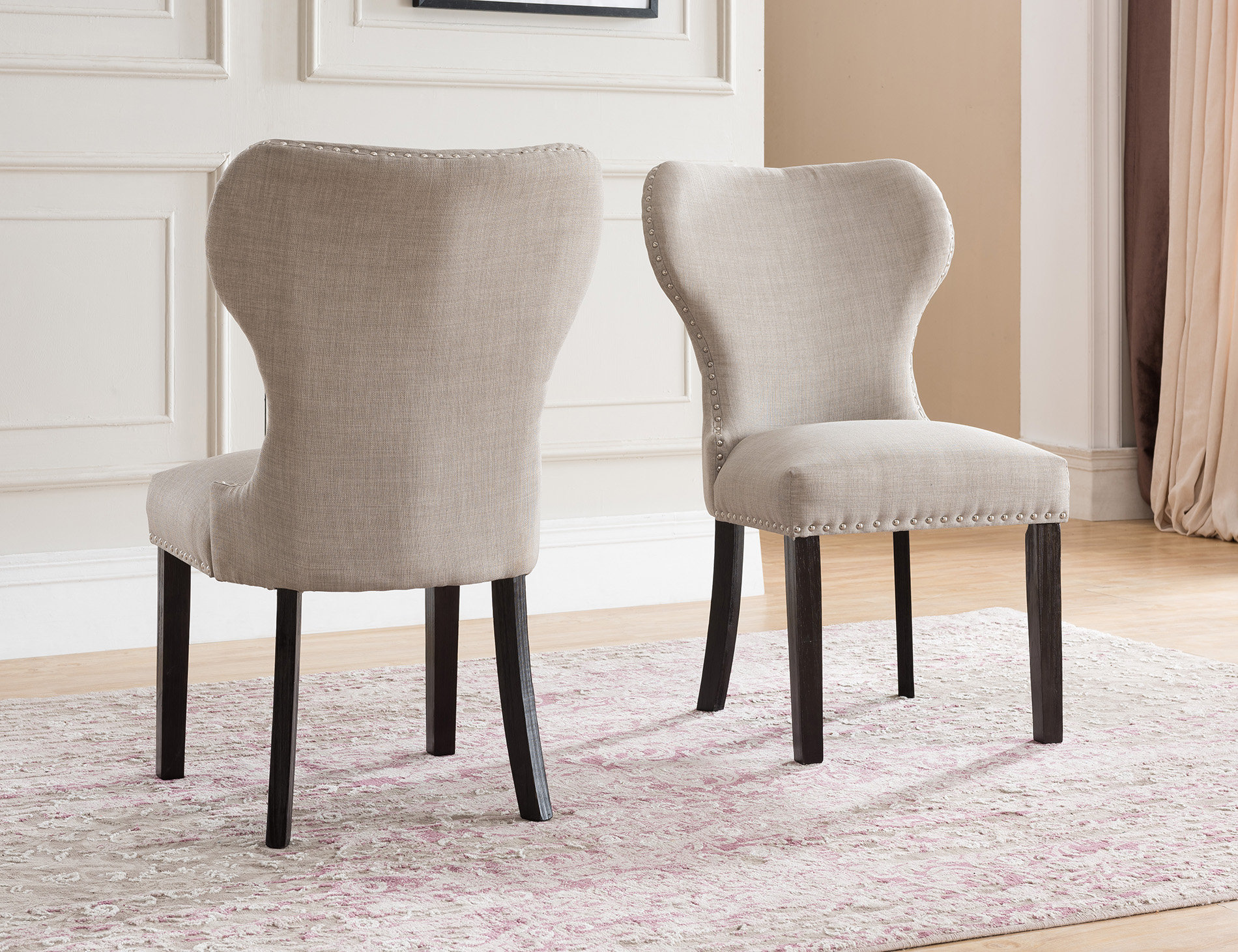 wingback upholstered chair