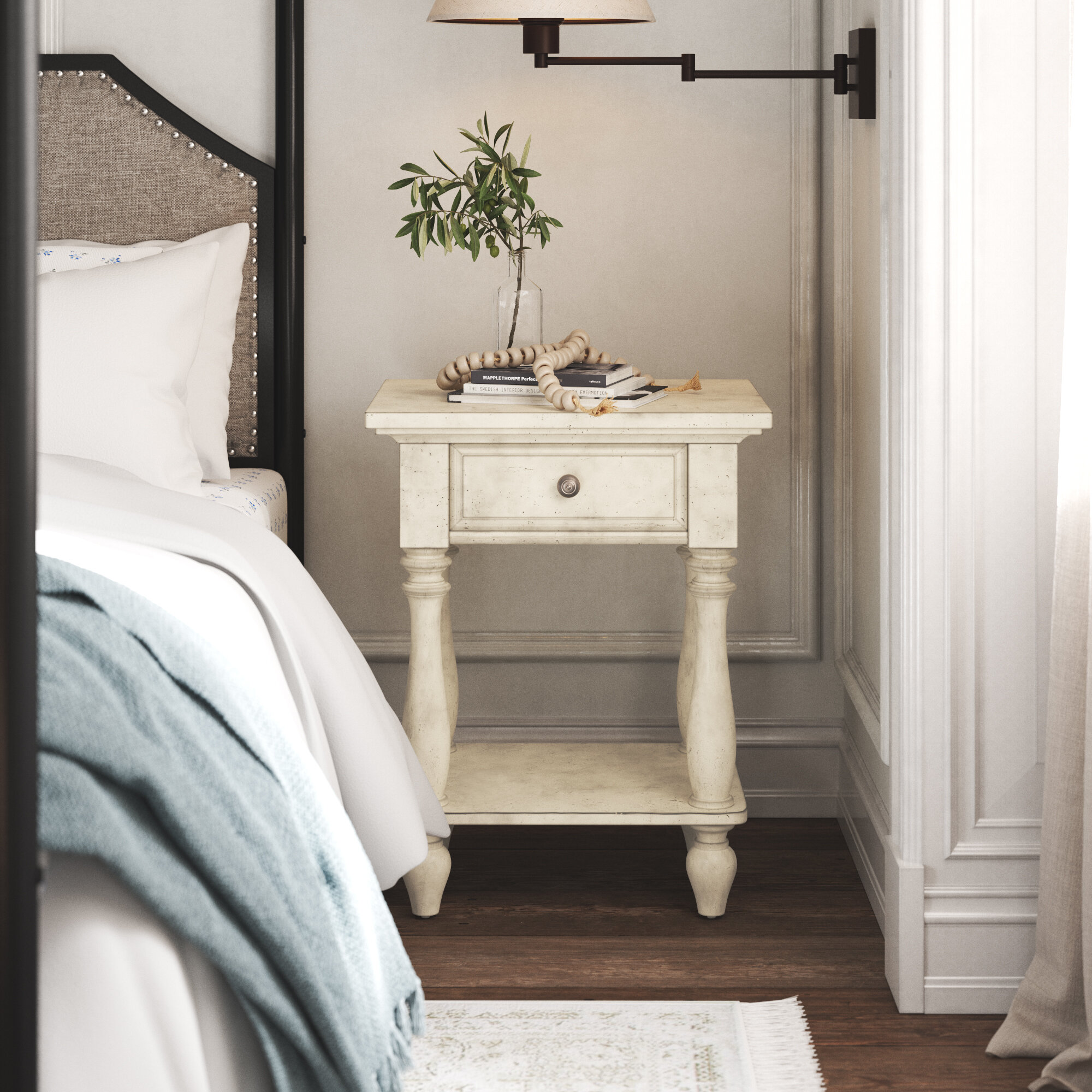 off white rustic nightstands