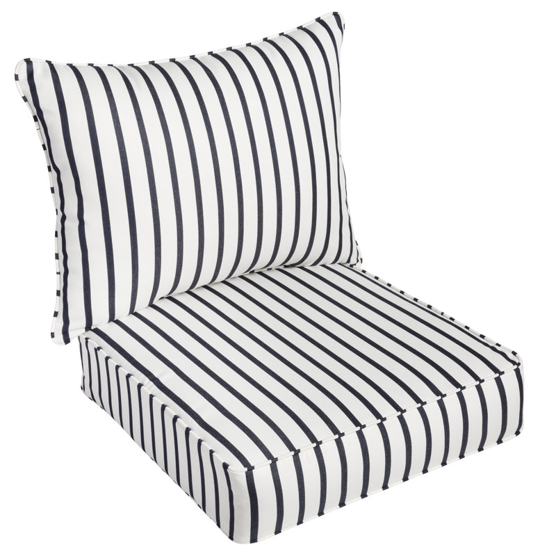 Breakwater Bay Stripe Indoor Outdoor Sunbrella Dining Chair