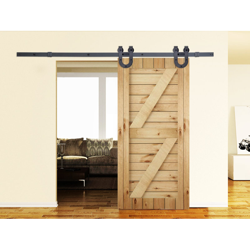 Calhome Classic Horseshoe Sliding Standard Single Track Barn Door