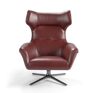 Swivel Chairs Vaccine Leather Upholstered Swivel Wingback Chair