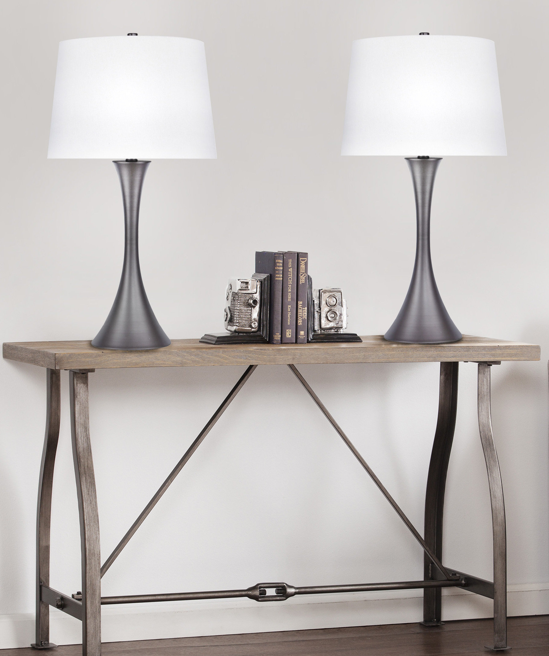 grey side lamps