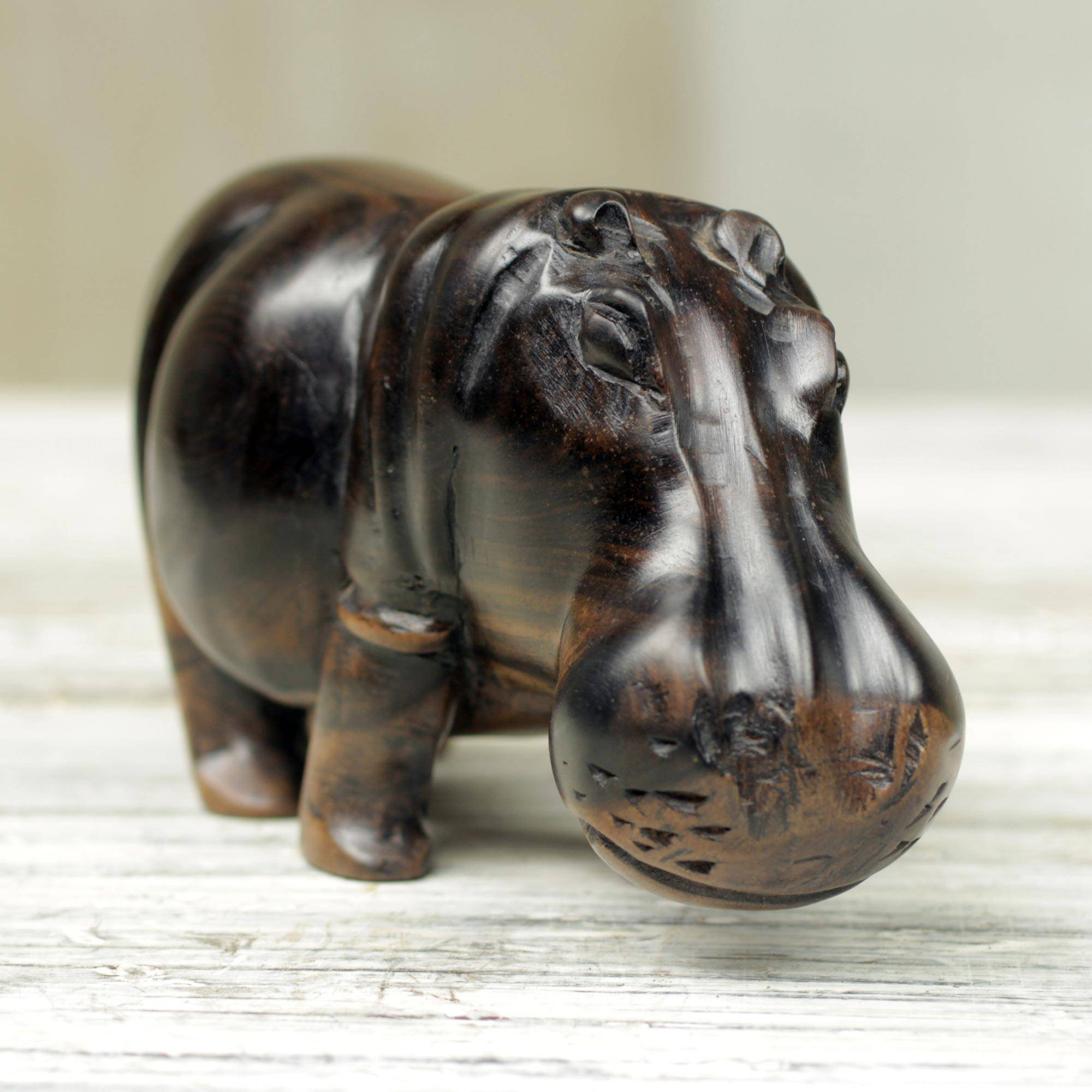 Bloomsbury Market Lucan Majestic Hippo Wood Sculpture Wayfair