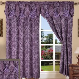Damask Purple Curtains Drapes You Ll Love In 2020 Wayfair