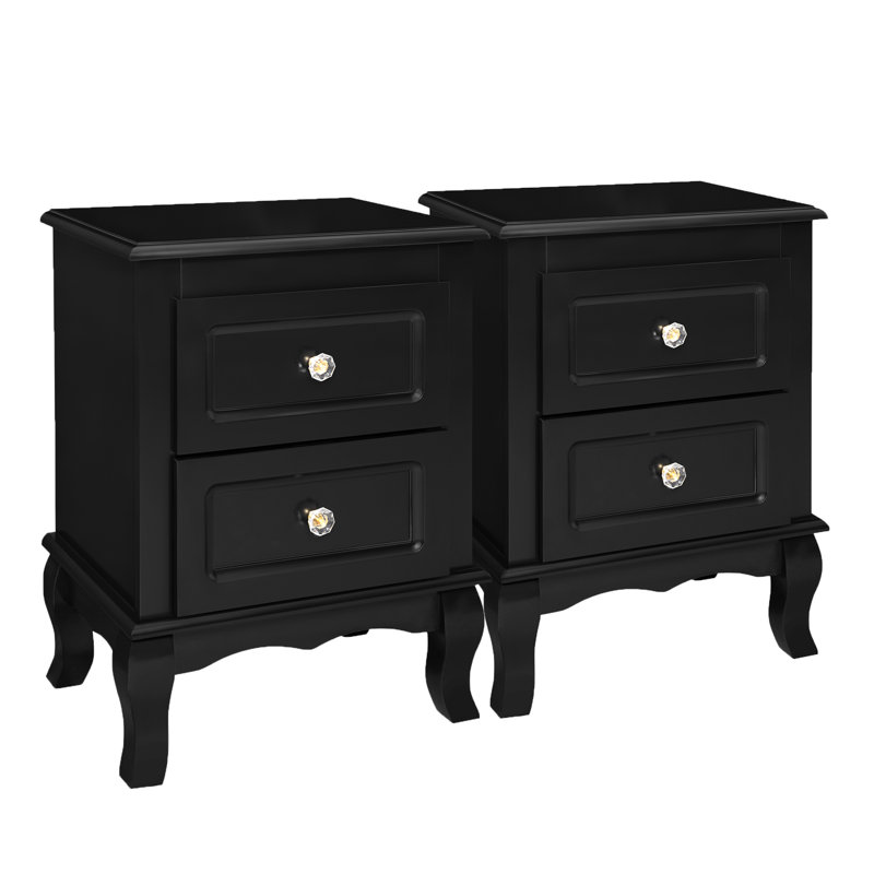 Songmics 2 Bedside Tables Bedside Cabinet With 2 Drawers Wooden