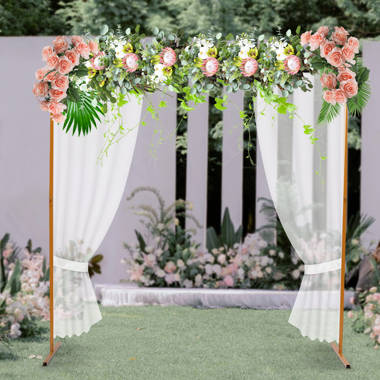 Swanna Wedding Arch Stand with Bases,Easy Assembly Sturdy Square Garden Climbing Plant Roses Arch Kit Metal Arbor Photo Booth Backdrop for Bridal Party Event Decoration 