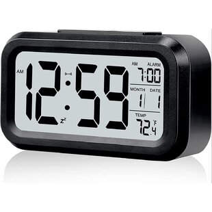 EE_ Modern LED Digital Alarm Clock Night Light Thermometer Display Mirror Lamp E 