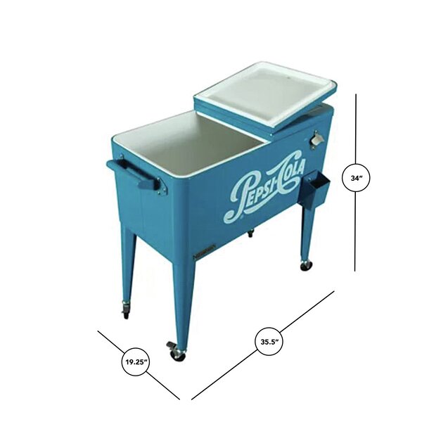 Permasteel 80 Qt. Pepsi Patio Rolling Cooler & Reviews | Wayfair