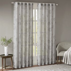 Kunal Nature/Floral Sheer Rod Pocket Curtain Panels (Set of 2)