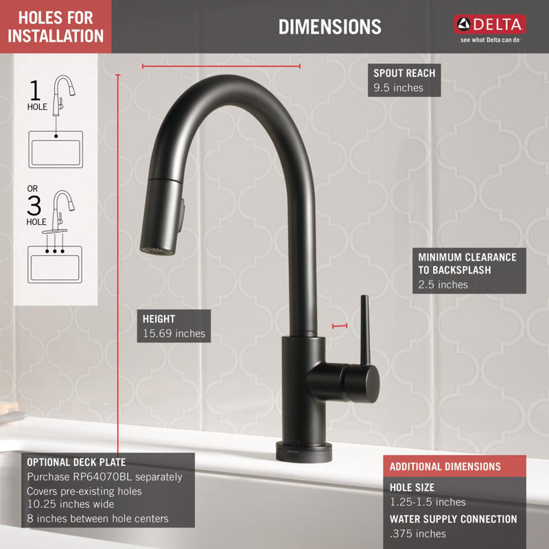 Delta Trinsic Voiceiq Pull Down Touch Single Handle Kitchen Faucet