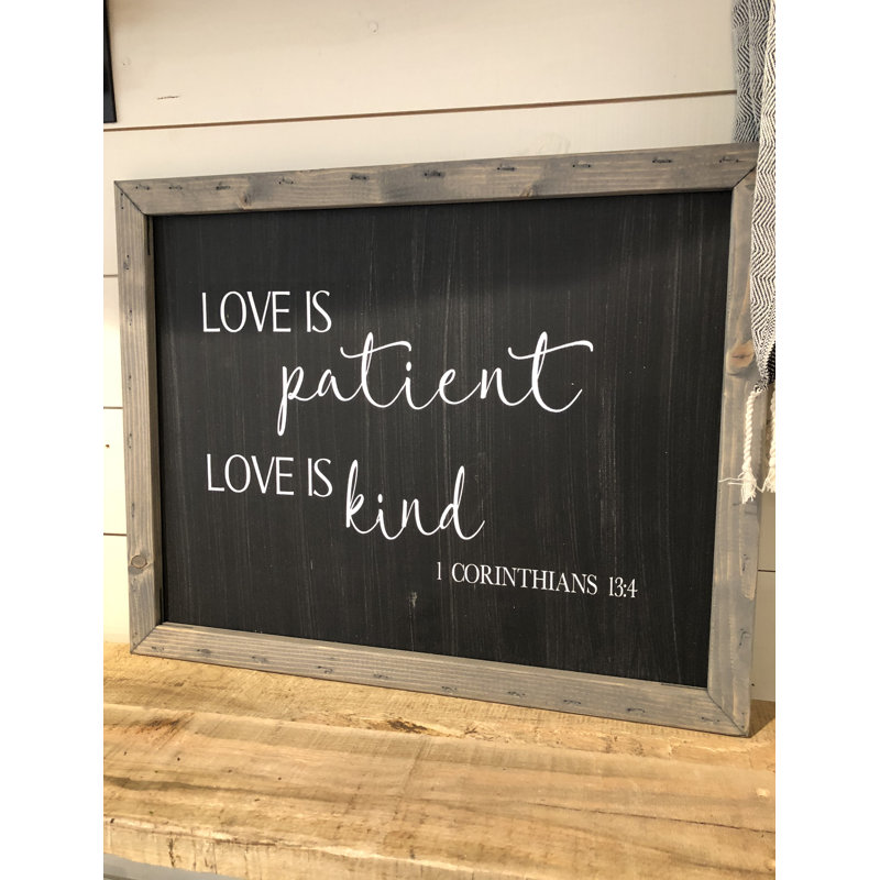 Winston Porter Love Is Patient Canvas Wall Decor Wayfair