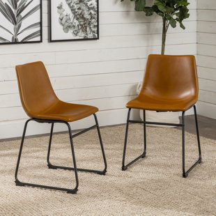 brown leather dining chair set