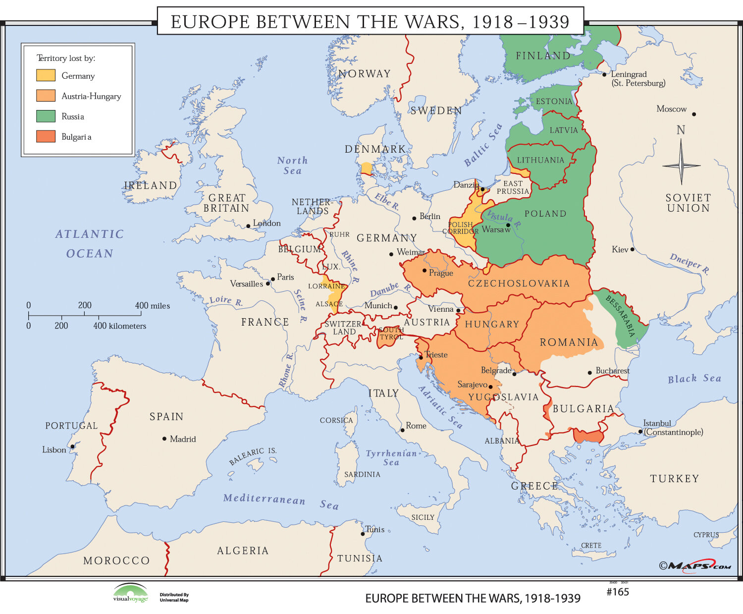 Europe Between The Wars Map Universal Map World History Wall Maps   Europe Between Wars | Wayfair