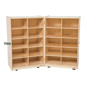 Folding 20 Compartment Cubby with Casters