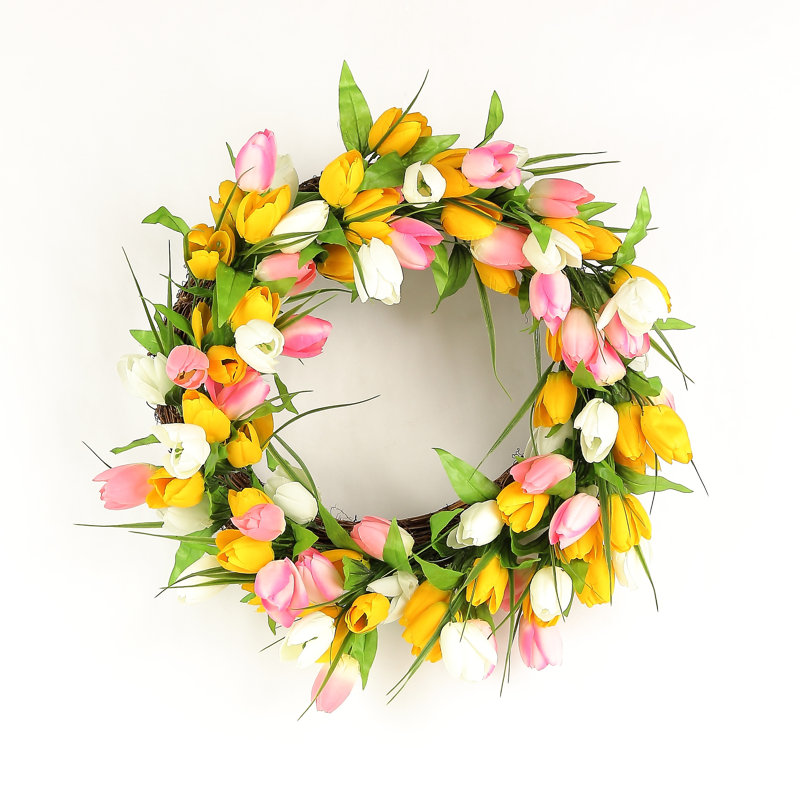 Luxurious Tulip Blossom Polysilk Wreath