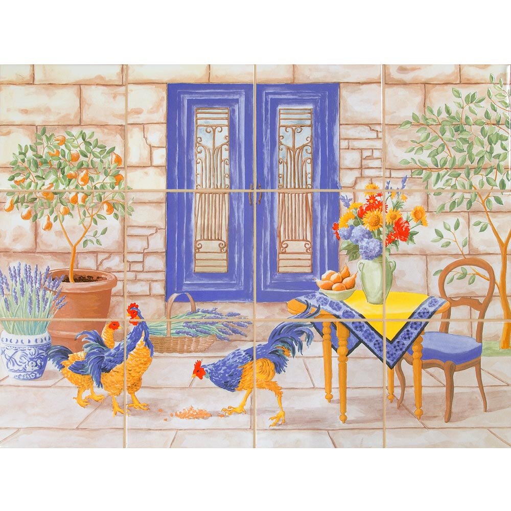 French Countryside - 4.25 inches x 4.25 inches Tiles VictoryStore Kitchen Backsplash Ceramic Tile 9