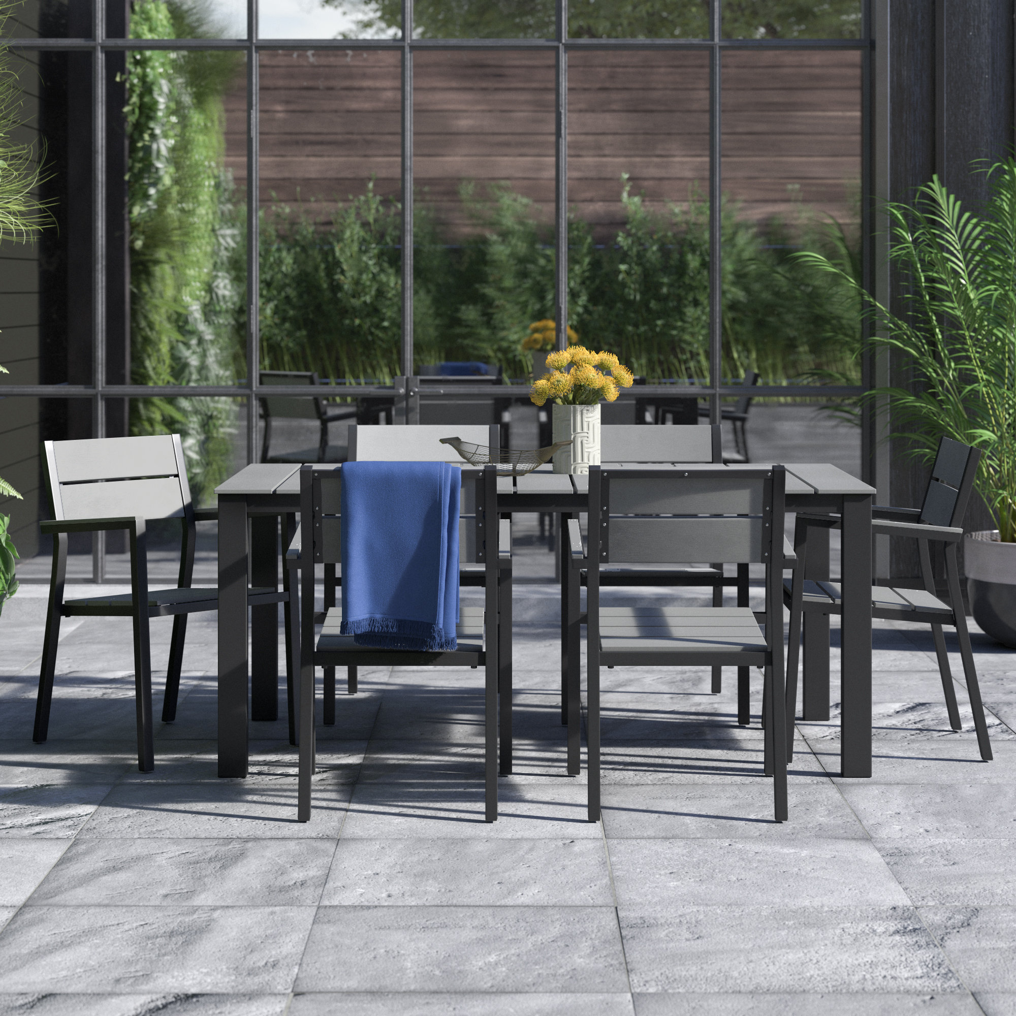 Erickson Outdoor Patio 7 Piece Dining Set Reviews Allmodern Erickson Outdoor Patio 7 Piece Dining