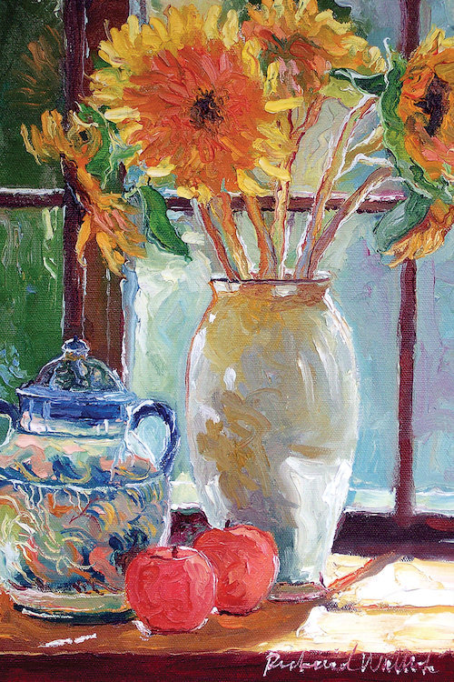 Charlton Home Sunflowers In A Vase Painting Print On Wrapped