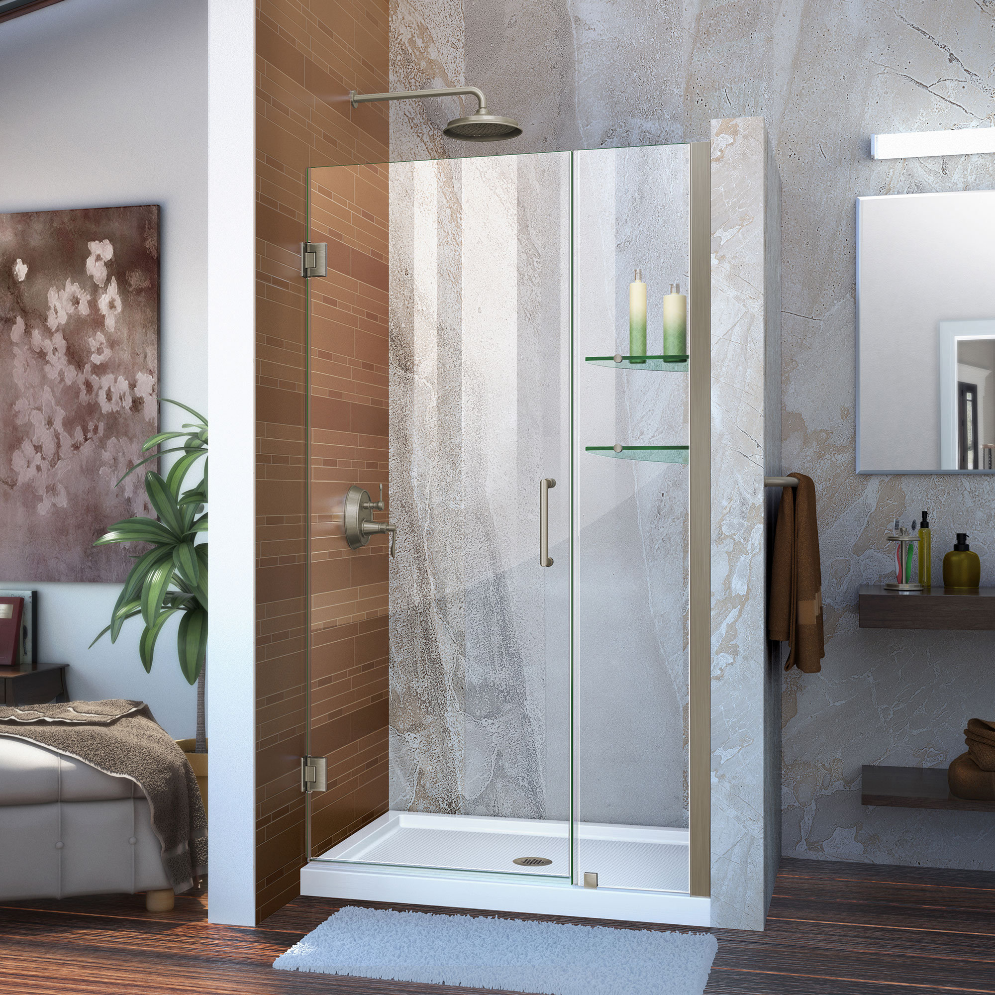 Dreamline Unidoor 40 X 72 Hinged Frameless Shower Door With