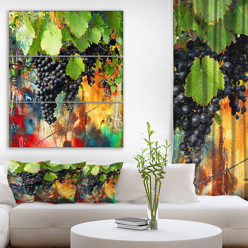 East Urban Home Blue Grape Vine Oil Painting Print Multi Piece Image On Wrapped Canvas Wayfair