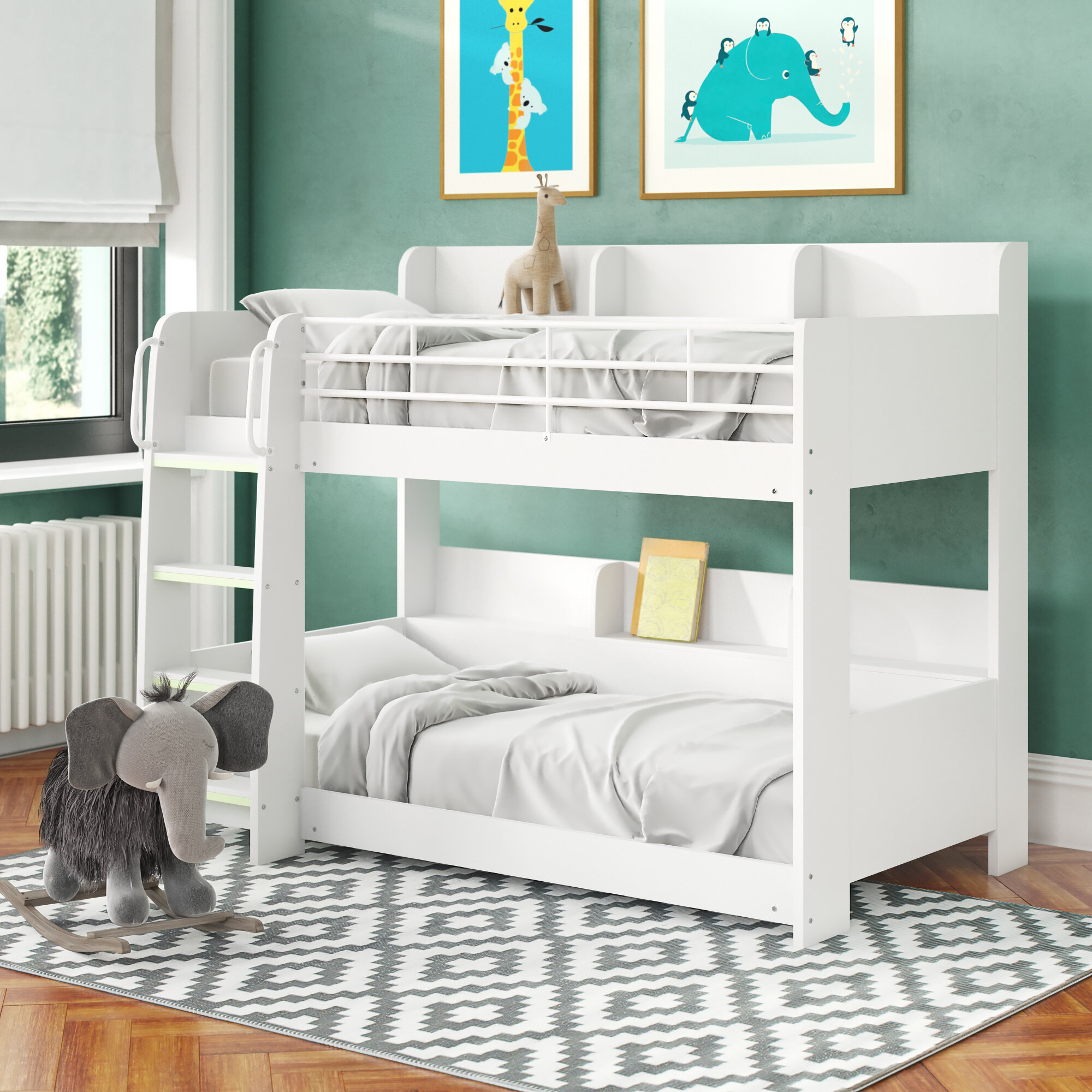 Just Kids Abby Single Bunk Bed With Bookcase Reviews Wayfair Co Uk