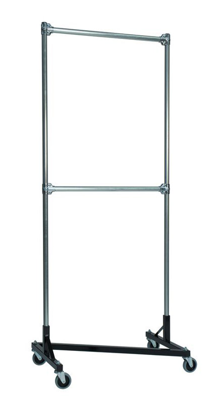 Quality Fabricators 36 W Heavy Duty Double Rail Garment Rack