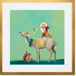 'Buck, Fox and Squirrel' by Cathy Walters Framed Painting Print