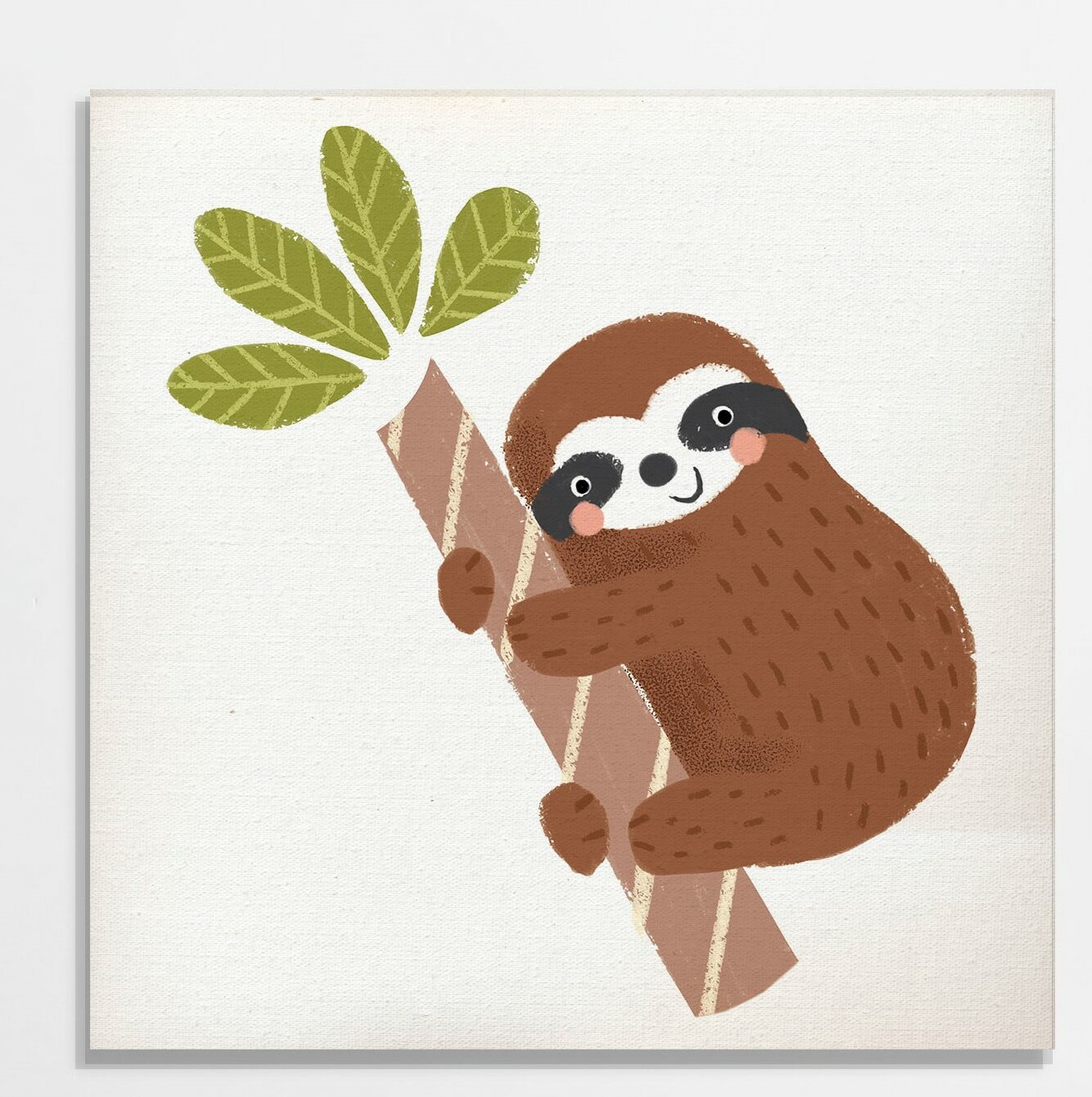 Brown Sloth Painting on Wrapped Canvas Art
