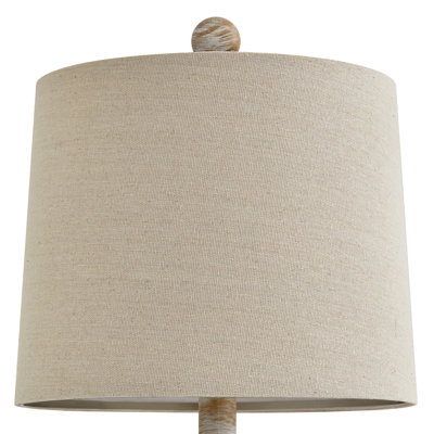 Dolans 18.75＂light brown retro country carved floral living room bedroom bedside lamp