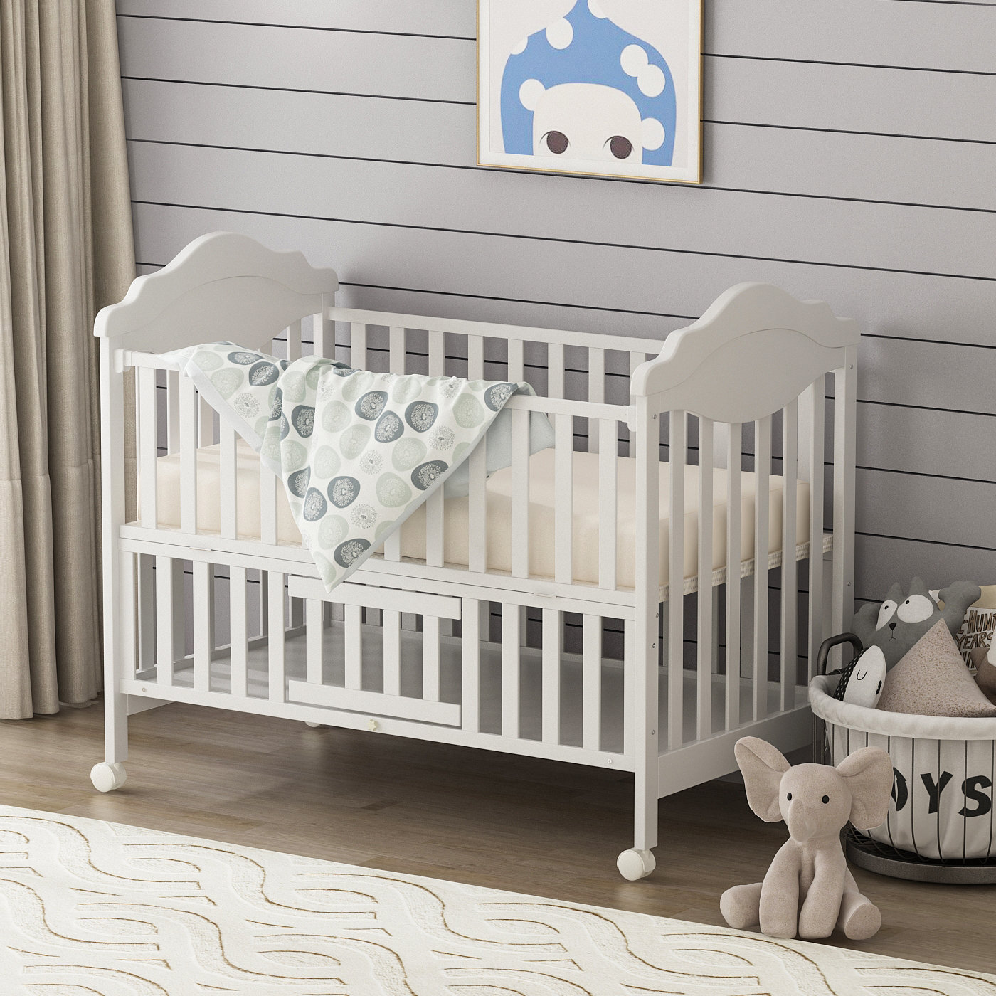 mini crib with storage