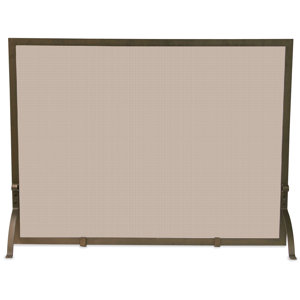 Single Panel Bronze Fireplace Screen