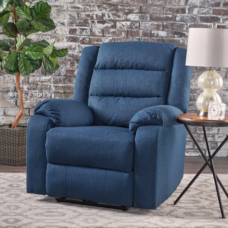 small navy blue recliner