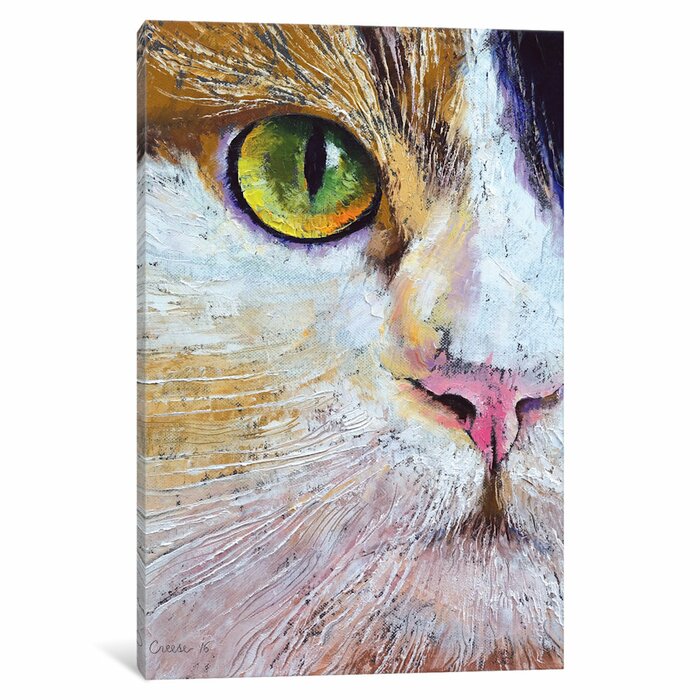 Calico Cat Painting Print On Canvas