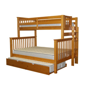 Mission Twin over Full Bunk Bed with Trundle by Bedz King
