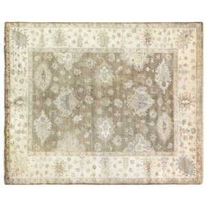 Oushak Hand-Knotted Wool Brown/Ivory Area Rug