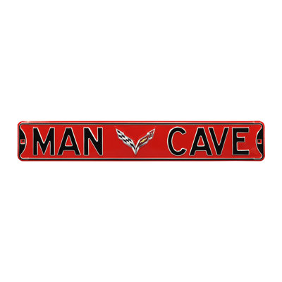 Car Brand Wall D&Atilde;cor AuthenticStreetSigns Car Brand Corvette  Man Cave C7 Red