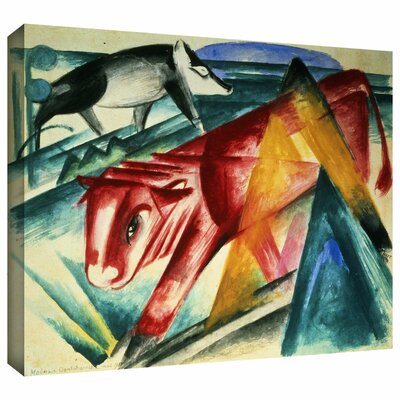'Animals' by Franz Marc  Painting Print on Wrapped Canvas ArtWall Size: 24