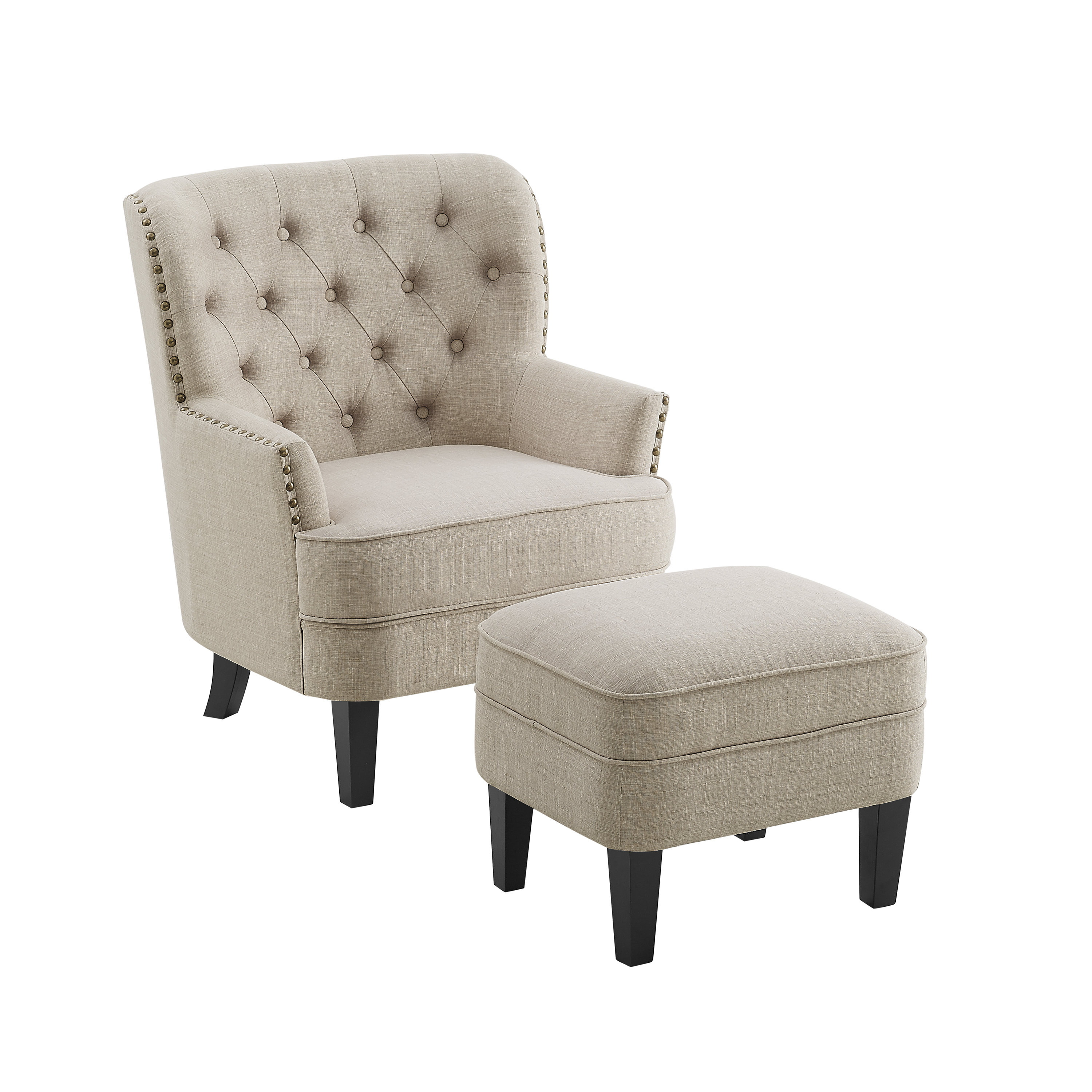 Navy Zarah Petite Wingback Upholstered Chairs Set Of 2 World Market