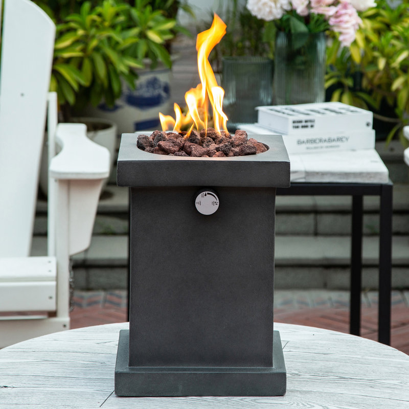 17 Stories Avksenti Table Top Concrete Propane Natural Gas Fire Column Wayfair