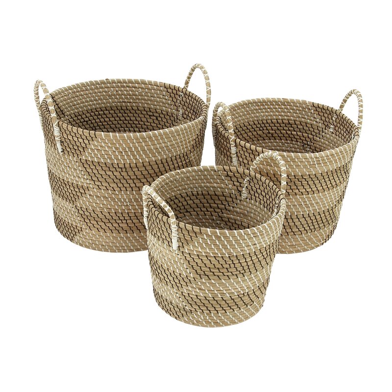 Mistana Seagrass 3 Piece Basket Set & Reviews | Wayfair