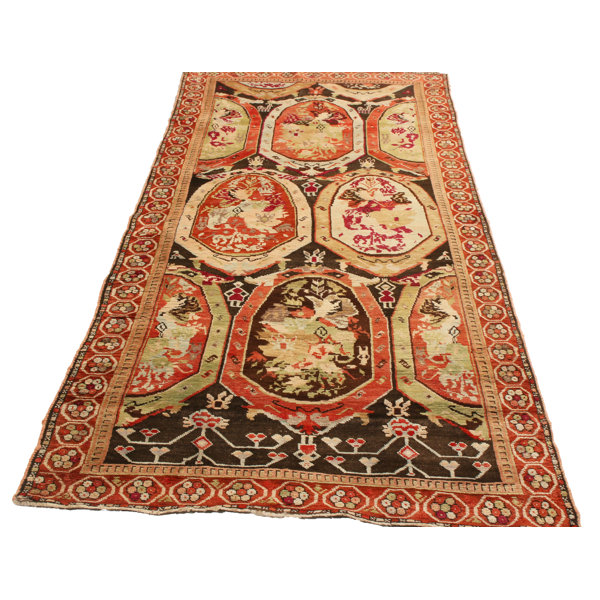 Bloomsbury Market Runner Arsi Floral Hand Knotted Wool Orange Beige Area Rug Wayfair