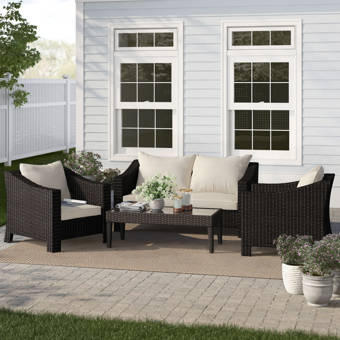 Wrought Studio Lecroy 7 Piece Sectional Set With Cushions Reviews Wayfair