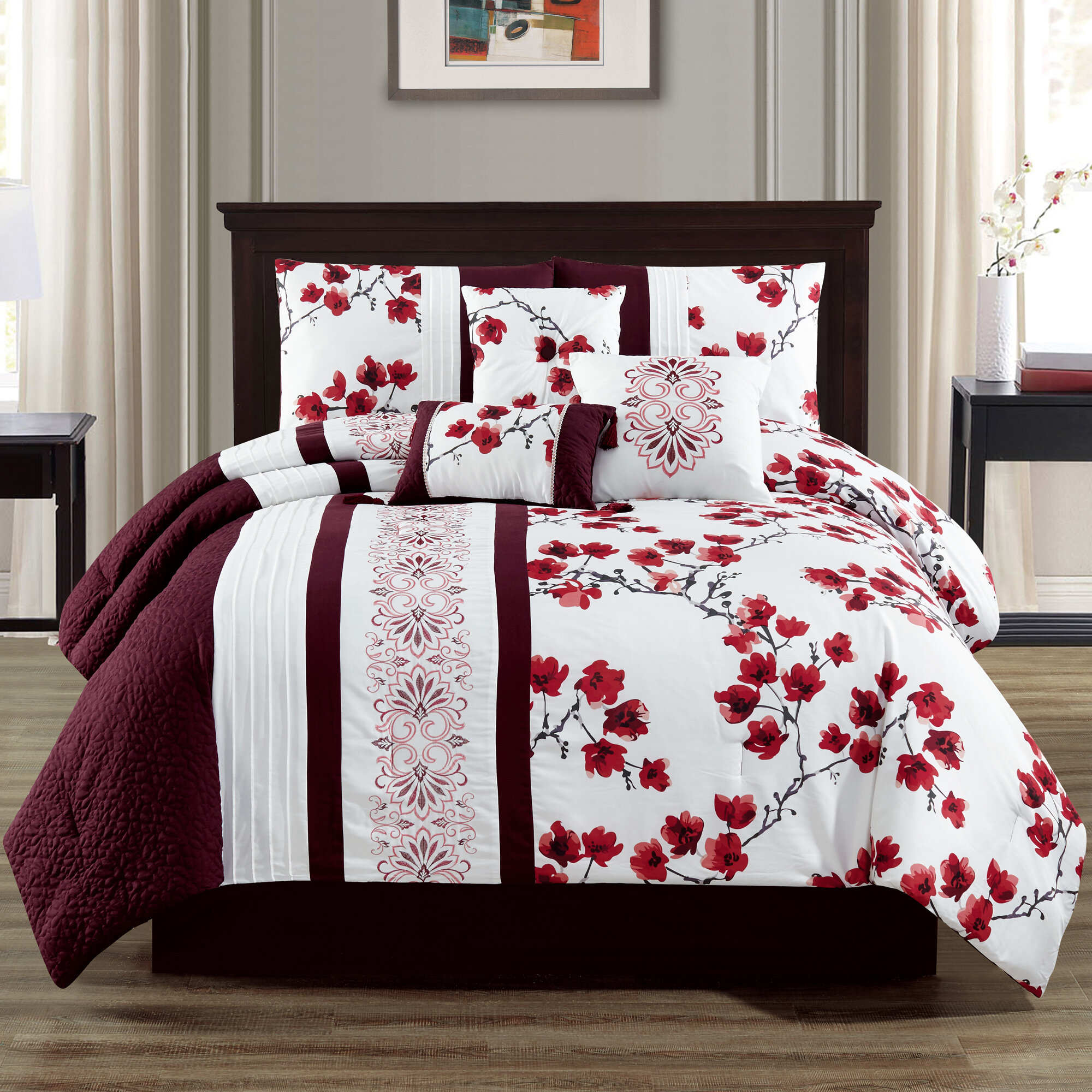 red and white comforter set full