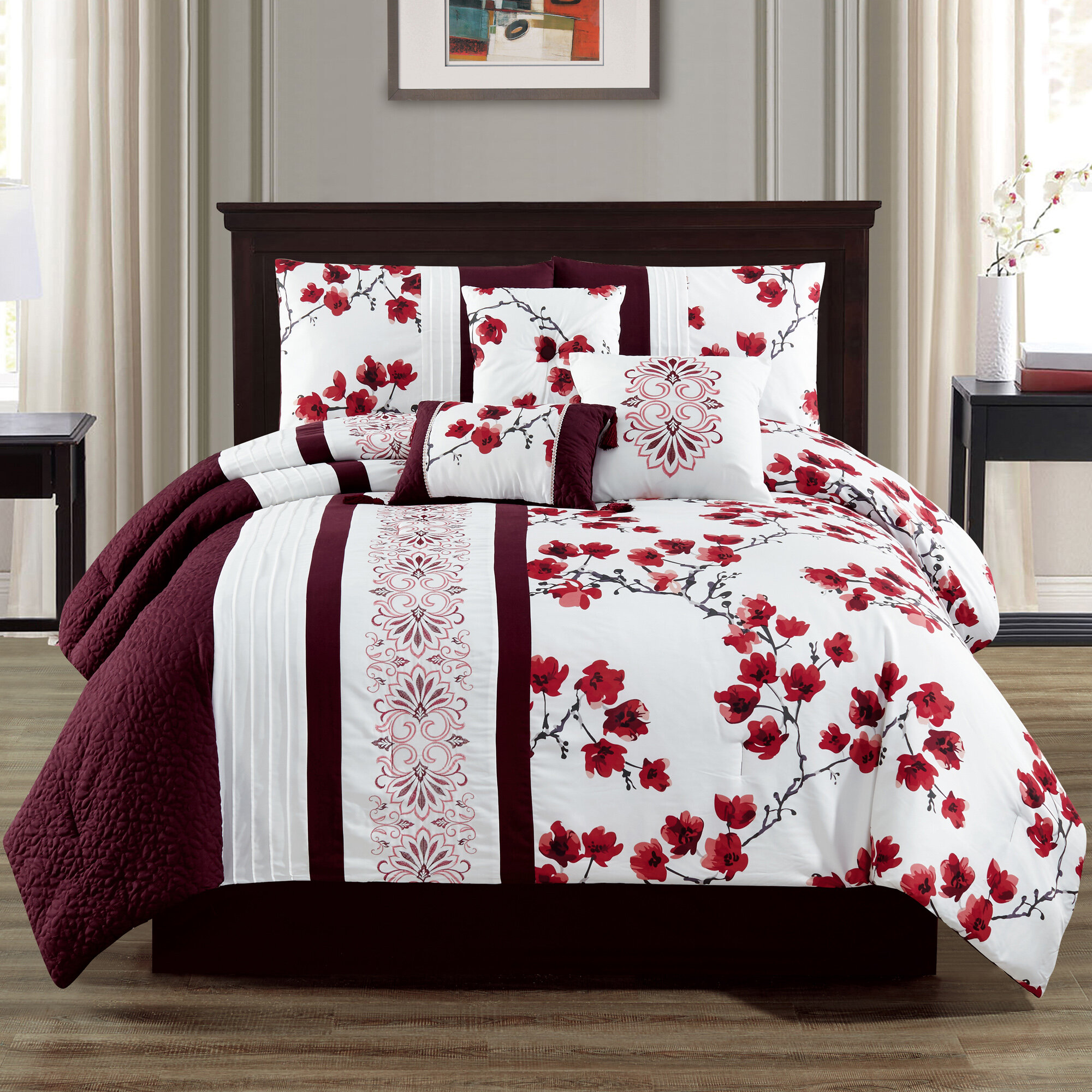 red and white comforter king
