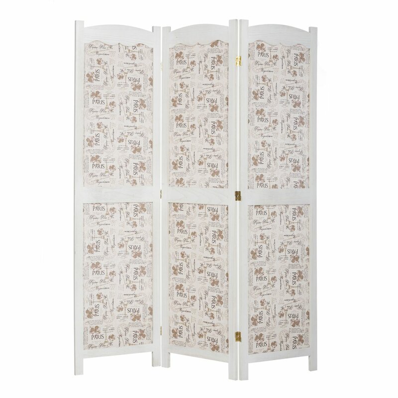 Gracie Oaks 3 Panel Screen Room Divider White Colour Solid Wood