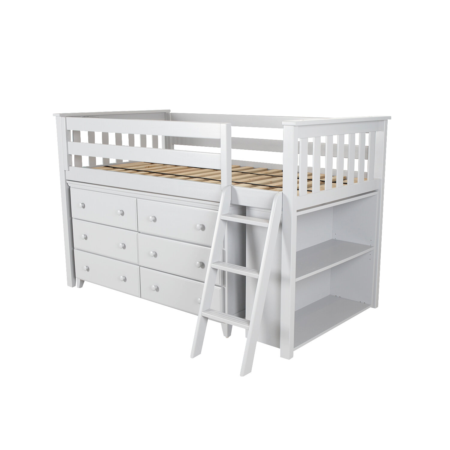 Harriet Bee Ginny Twin Loft Bed With Dresser And Bookcase Wayfair