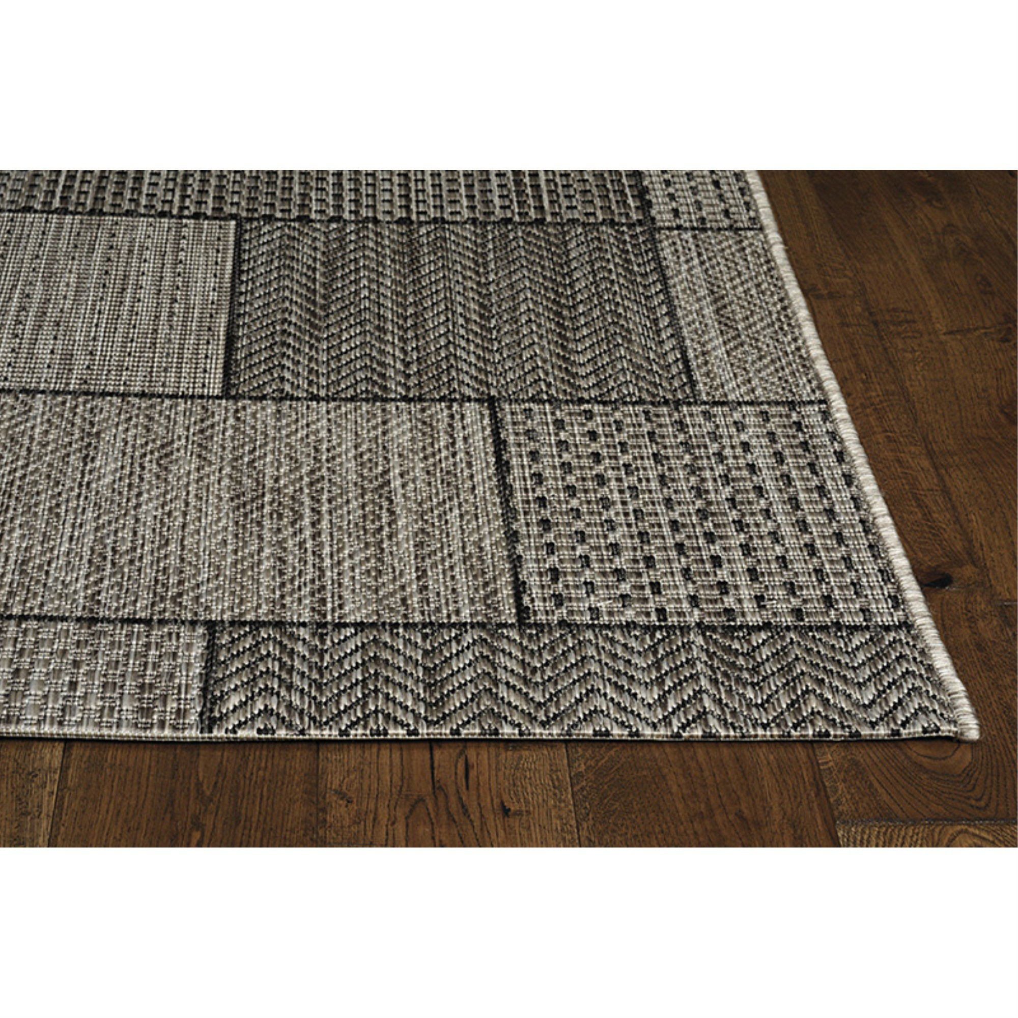 Union Rustic Midlothian Geometric Black/Beige Indoor/Outdoor Area Rug